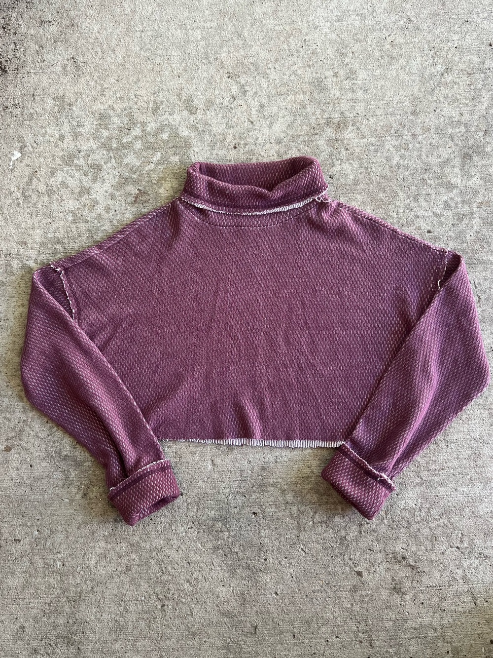 Urban Outfitters Dusty Mauve Cropped Turtleneck Sweater